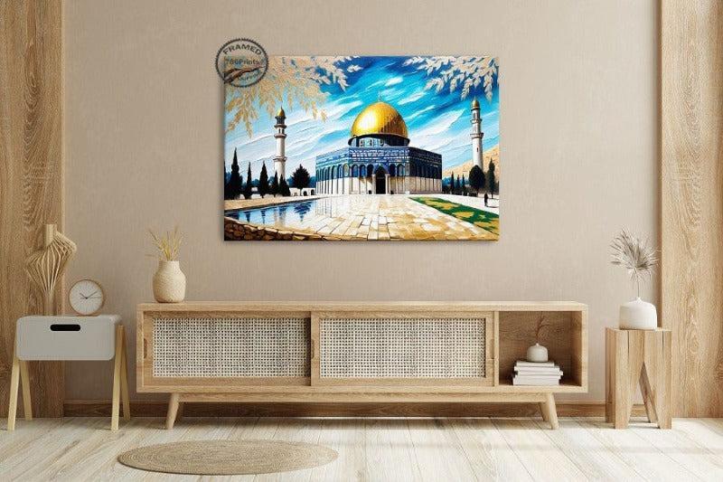 Masjid Al Aqsa-Framed Islamic Wall Decor-Giclée Fine Art On Canvas