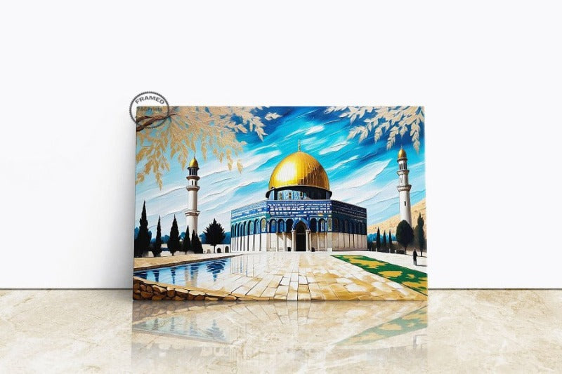 Masjid Al Aqsa-Framed Islamic Wall Decor-Giclée Fine Art On Canvas