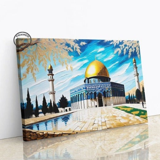 Masjid Al Aqsa-Framed Islamic Wall Decor-Giclée Fine Art On Canvas