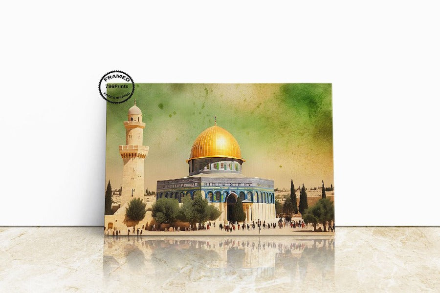 Masjid Al Aqsa - Framed Islamic Canvas Giclée Fine Art
