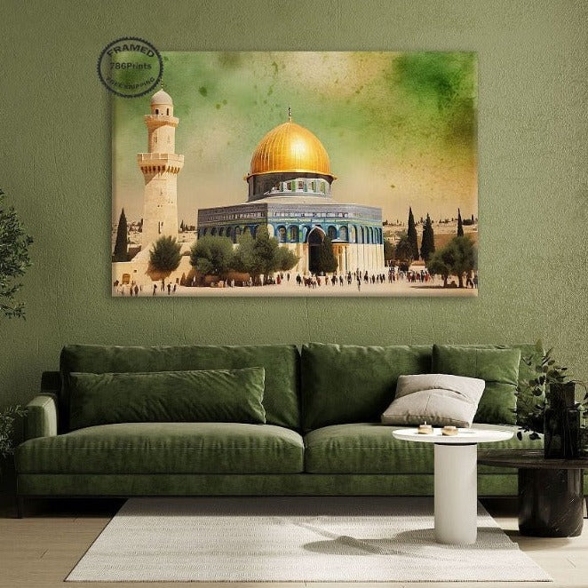 Masjid Al Aqsa - Framed Islamic Canvas Giclée Fine Art