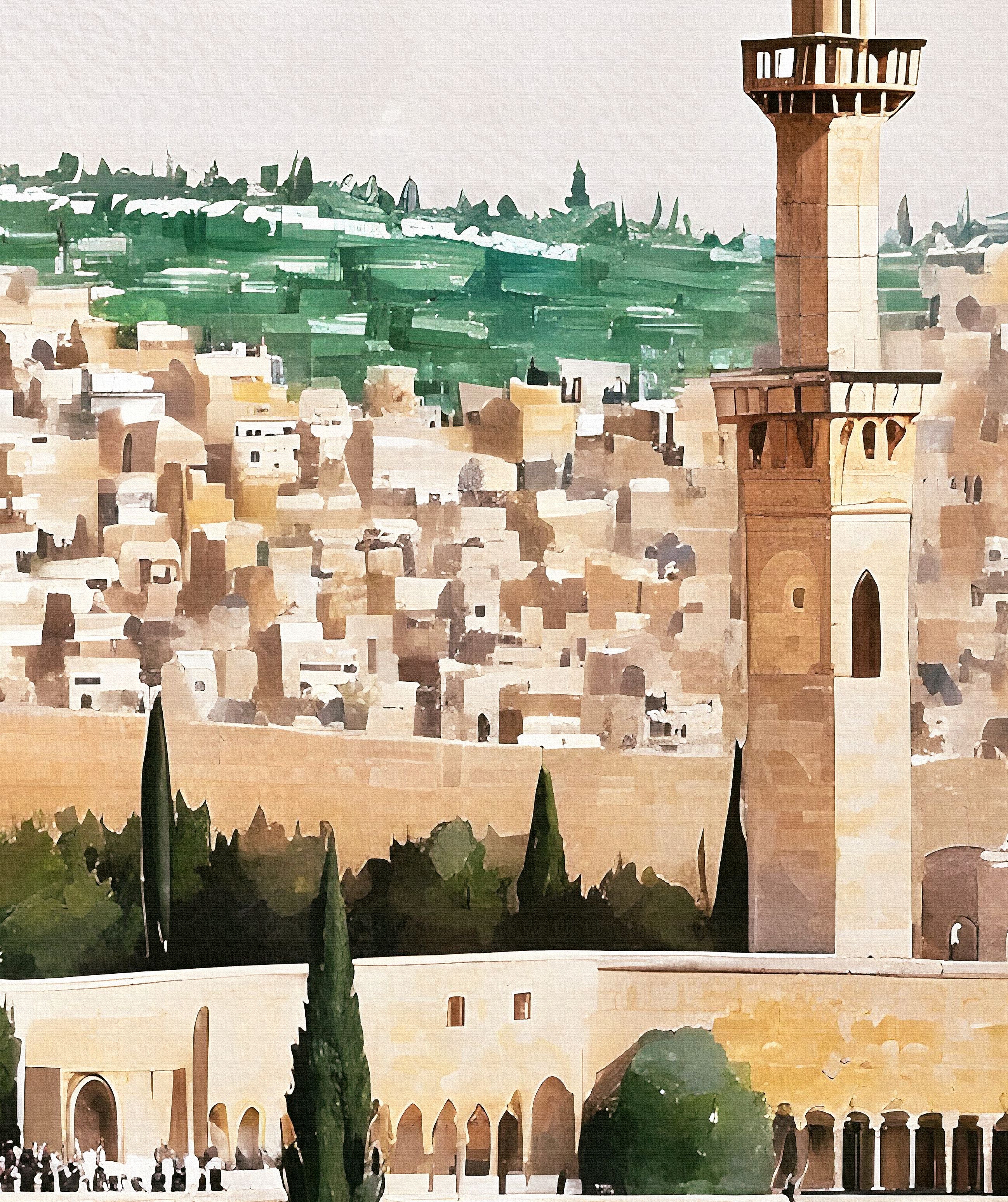 Masjid Al Aqsa - Framed Islamic Canvas Giclée Fine Art