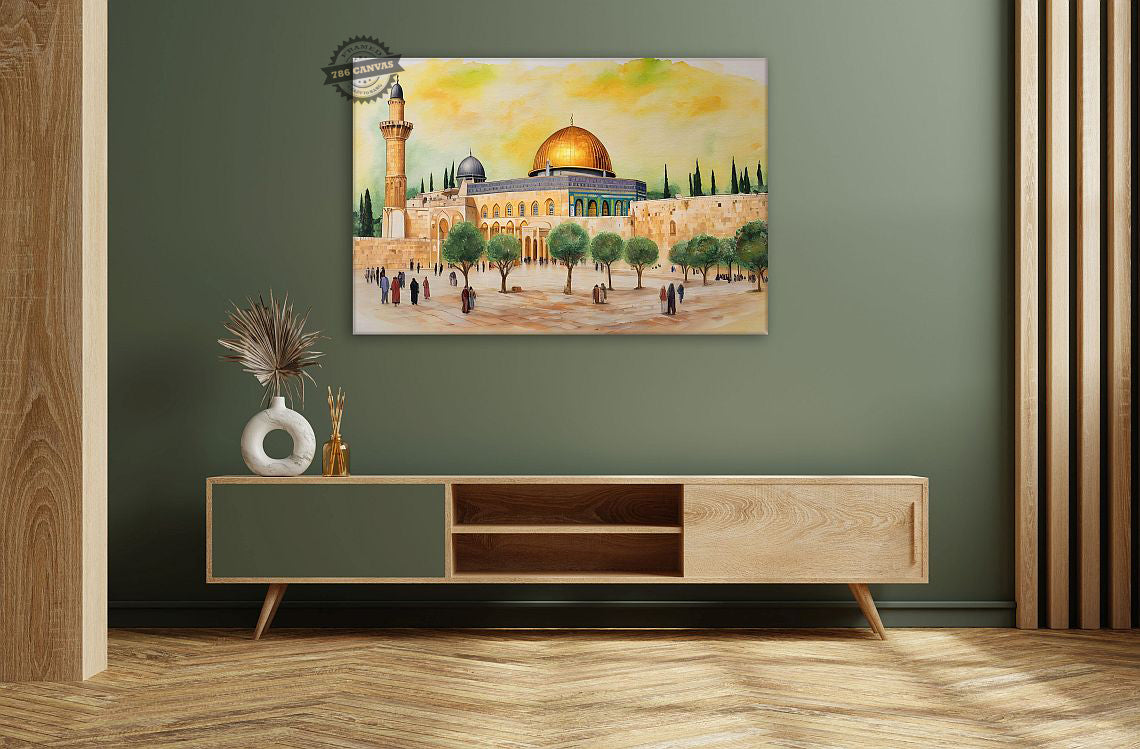 Masjid Al Aqsa - Framed Islamic Canvas Giclée Fine Art