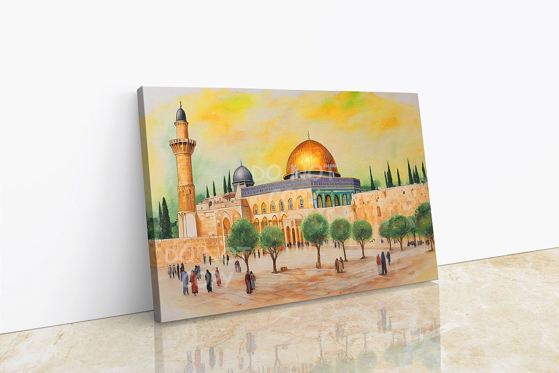 Masjid Al Aqsa - Framed Islamic Canvas Giclée Fine Art