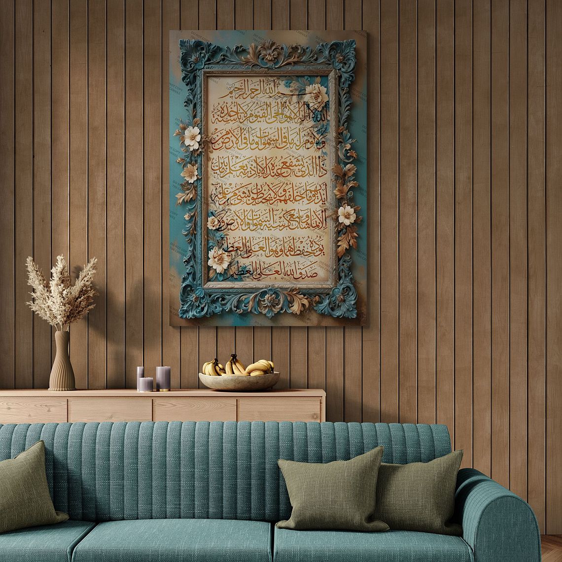 Ayatul Kursi - Framed Islamic Canvas Giclée Fine Art