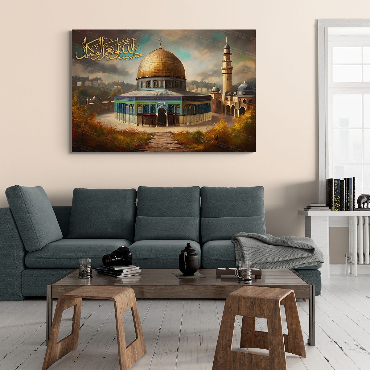 Ancient Masjid Al Aqsa - Framed Islamic Canvas Giclée Fine Art Print, Gifts for Muslims