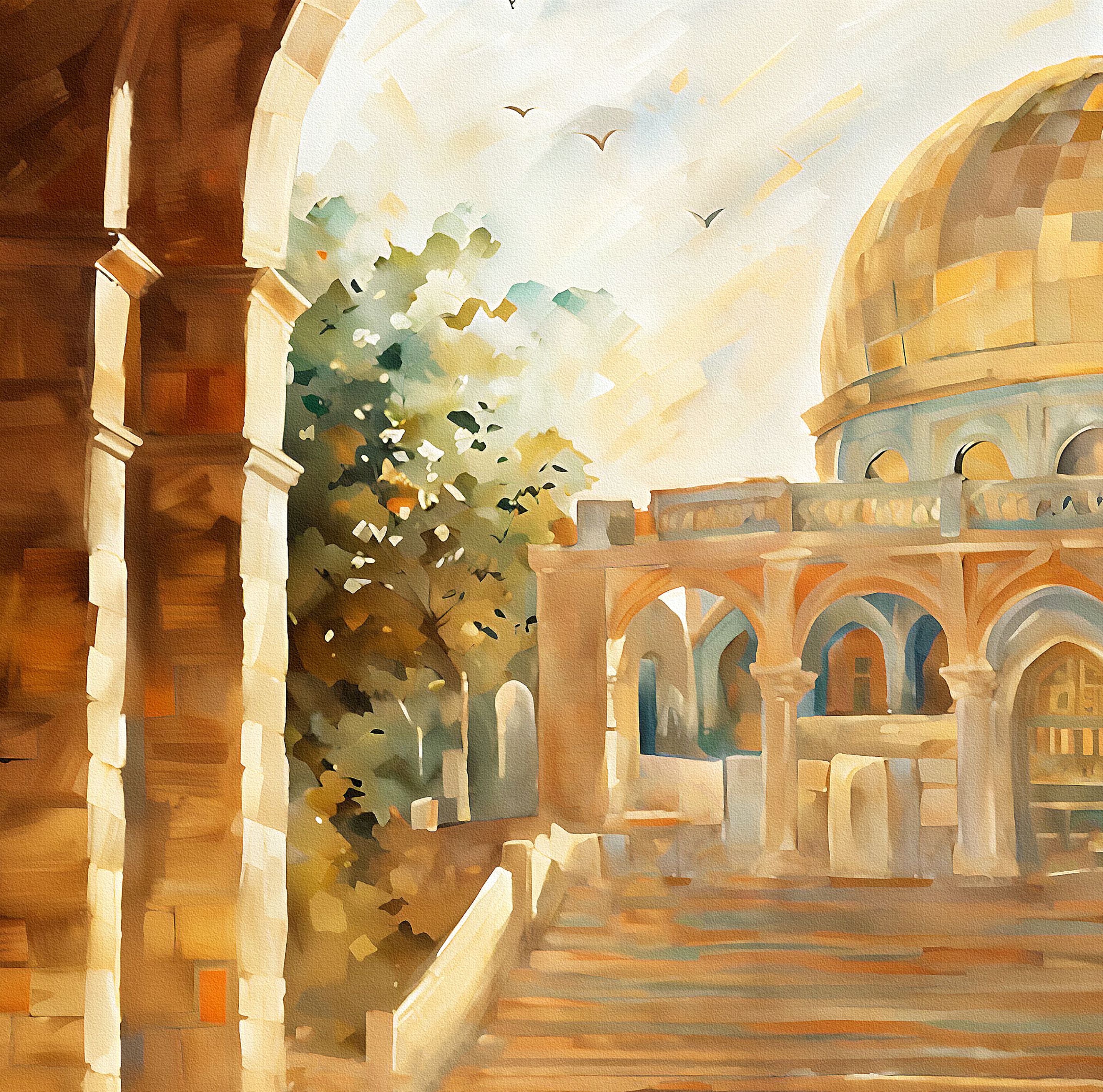 Masjid Al Aqsa - Framed Islamic Canvas Giclée Fine Art