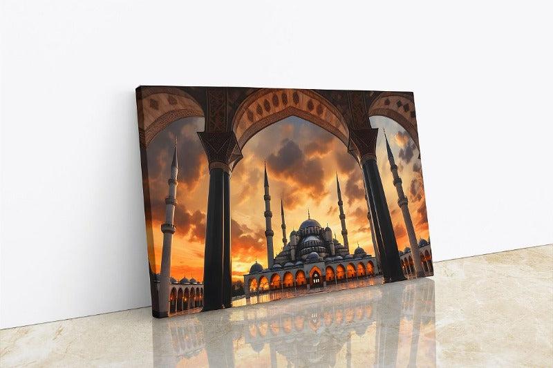 Blue Mosque-Framed Islamic Wall Decor-Giclée Fine Art On Canvas