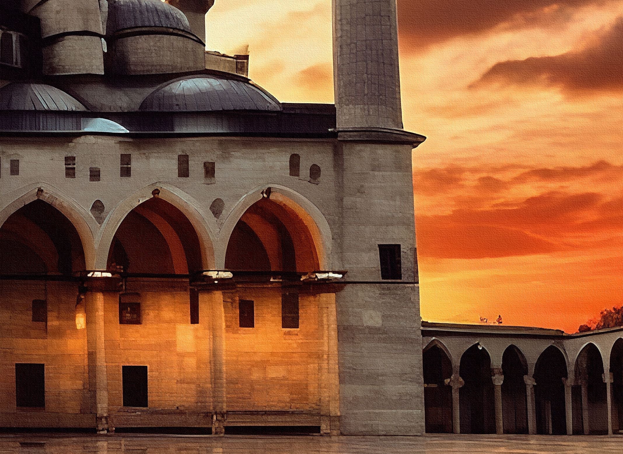 Blue Mosque-Framed Islamic Wall Decor-Giclée Fine Art On Canvas