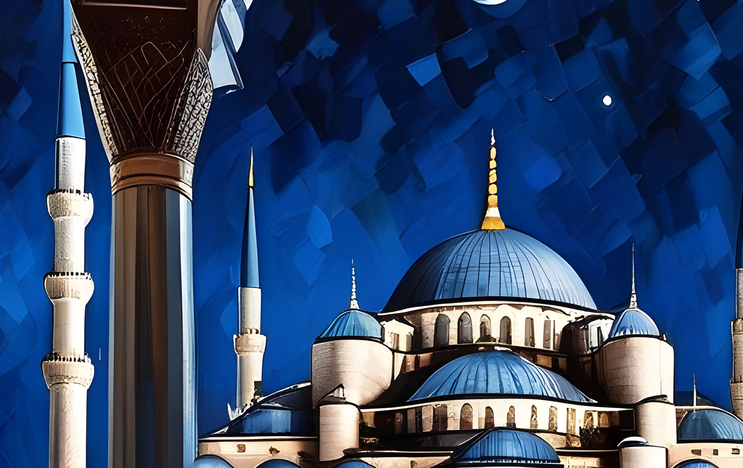 Blue Mosque-Framed Islamic Wall Decor-Giclée Fine Art On Canvas