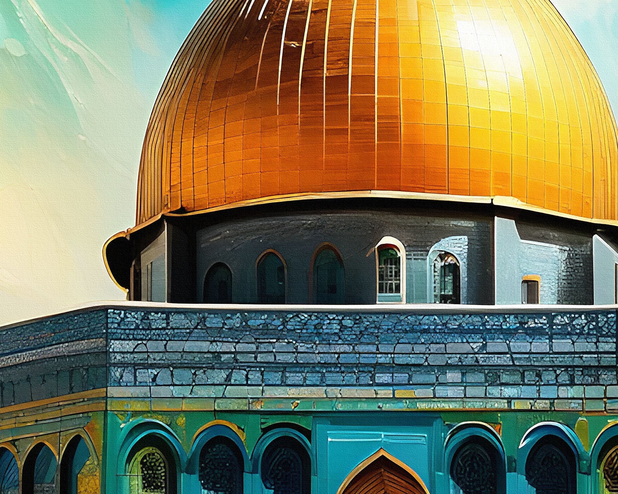 Masjid Al Aqsa-Framed Islamic Wall Decor-Giclée Fine Art On Canvas